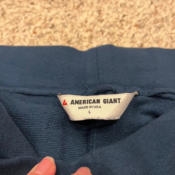 American Giant Women's Luxe Sweatpants Sz L Wide Leg Blue Casual Gym Lounge - Picture 2 of 5